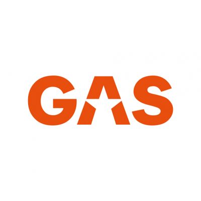 GAS Aufkleber 23x8cm, orange