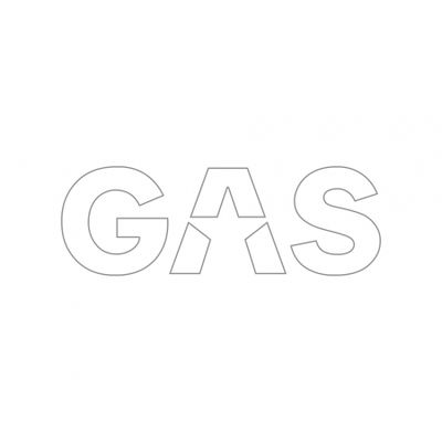 GAS Aufkleber 23x8cm, weiß