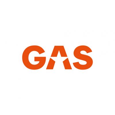 GAS Aufkleber 16x5.5cm, orange