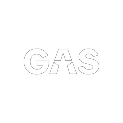 GAS Aufkleber 16x5.5cm, weiß