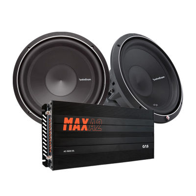 2er-Pack Rockford Fosgate Punch P2D412 & GAS MAX A2-1500.1DL, Basspaket