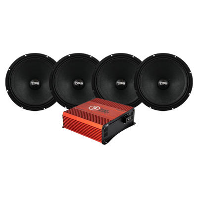 4er-Pack DS18 8PRO400MR-4 & Bass Habit SE225.4DF, SPL-Paket