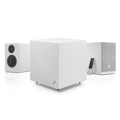 Aktives 2.1-Lautsprecherpaket Audio Pro A28 & SW-5, weiß