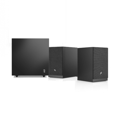 Audio Pro A28 W in Schwarz mit SW-5, aktives 2.1 Lautsprechersystem