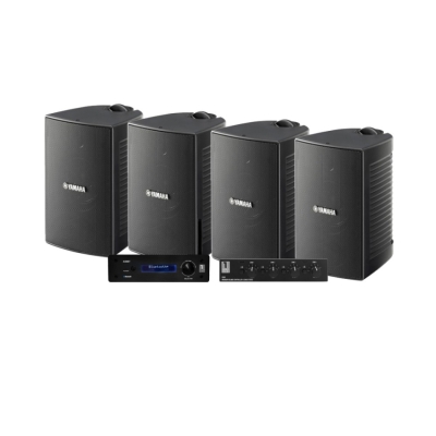 4er-Pack Yamaha NS-AW194 mit System One A50BT und Lautsprecherumschalter, Outdoor-Paket