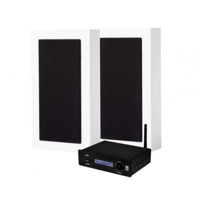 System One A50BT & DLS Flatbox Midi Stereopaket, weiß