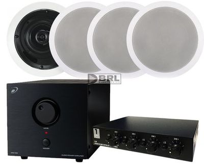 4 Stück Dayton Audio CS420EC + APA150 + Lautsprecherumschalter