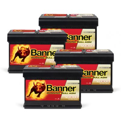 Batteriepaket, 4 Stück Banner 70Ah AGM