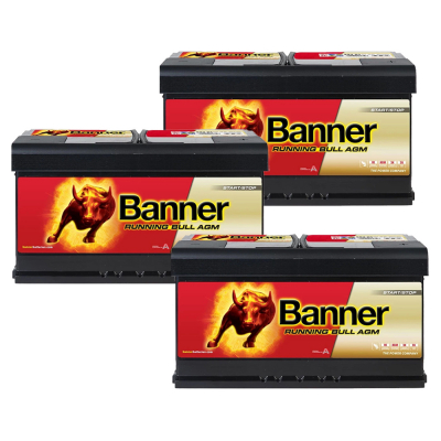 Batteriepaket, 3 Stück Banner 95Ah AGM