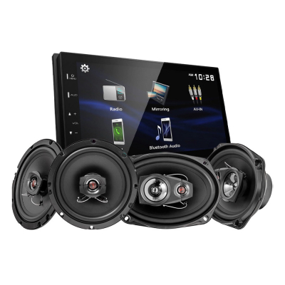 Kenwood DMX129BT & Bass Habit REBEL-Lautsprecher, Auto-Stereo-Paket