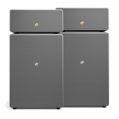 2er-Pack Audio Pro Drumfire II W Wi-Fi-Lautsprecher mit Google Cast & AirPlay 2, grau