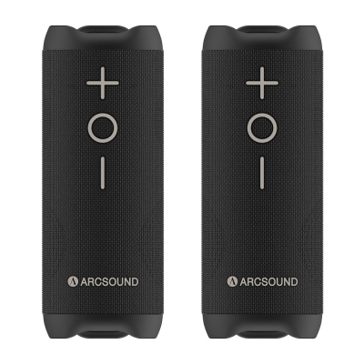 2er-Pack Arcsound EDGE Bluetooth-Lautsprecher, schwarz
