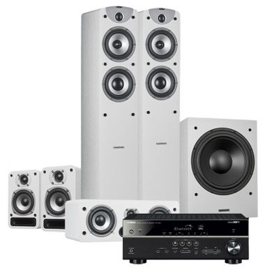 Dynavoice Magic F-5 EX Heimkino-Set 5.1 Weiß & Yamaha HTR-4072