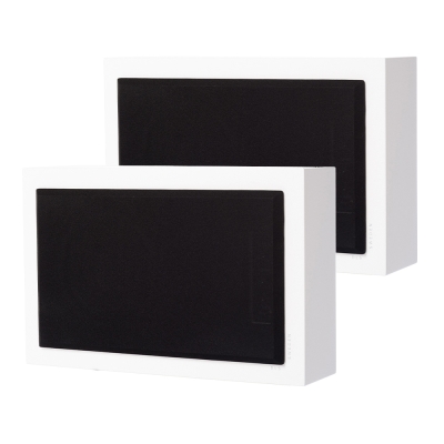 2er-Pack DLS Flatsub 8.2 wandmontierbarer aktiver Subwoofer, mattweiß