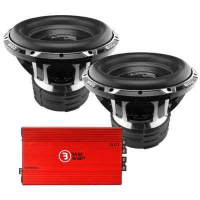 2er-Pack DS18 HOOLIGAN-X15.1DHE mit Bass Habit SE8000.1D1, Basspaket