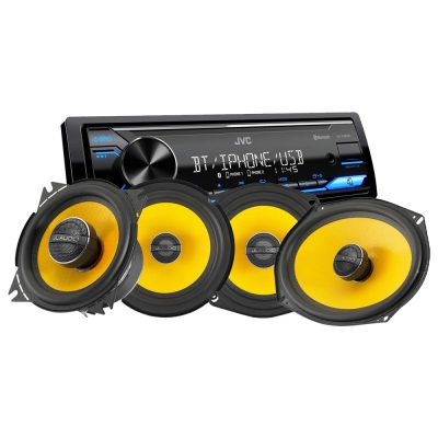 JVC KD-X382BT mit JL Audio C1-Koaxiallautsprechern, Car-Audio-Paket