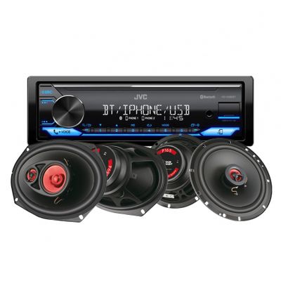 JVC KD-X382BT & Bass Habit Play-Lautsprecher, Car-Audio-Paket
