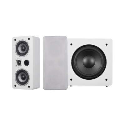 Dynavoice Magic LCR-4 mit Challenger Sub 8 2.1 Lautsprecherpaket, weiß
