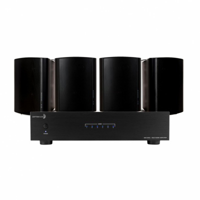 Dayton Audio MA1240 & 2 Paar schwarze DLS MB5i Außenlautsprecher