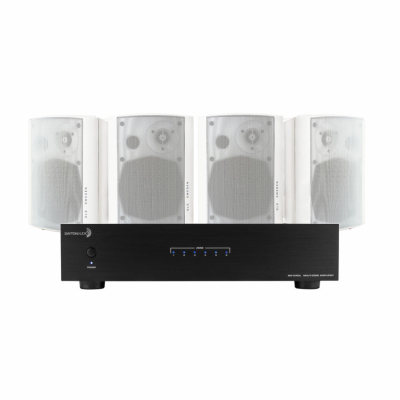 Dayton Audio MA1240 & 2 Paar weiße DLS MB5i Außenlautsprecher