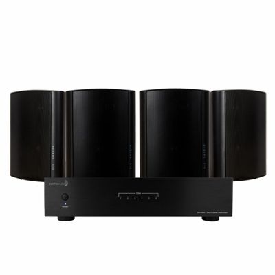 Dayton Audio MA1260 & 2 Paar schwarze DLS MB6i für das Fitnessstudio oder die Terrasse
