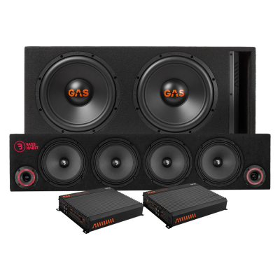 GAS MAD B2-212V Bass-Set & SPL84 Lautsprecherbrett mit Endstufe