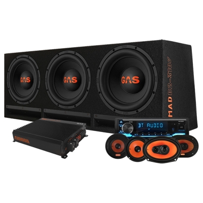 GAS MAD B2-310V Komplettpaket mit Autoradio und Lautsprechern