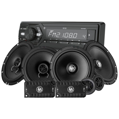 GAS MAD M100-BT mit DLS Front- und Hecklautsprechern, Autoradio-Paket
