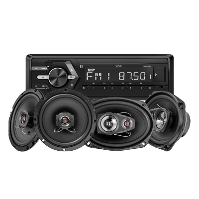 GAS MAD M100-BT Autoradio-Paket mit Bass Habit Rebel-Lautsprechern