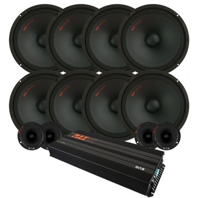 8er-Pack GAS MAD PM2-104 mit PT1-254 SPL-Paket mit Verstärker, groß