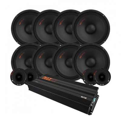 8er-Pack GAS MAD PM2-84 mit PT1-254 SPL-Paket mit Verstärker, groß
