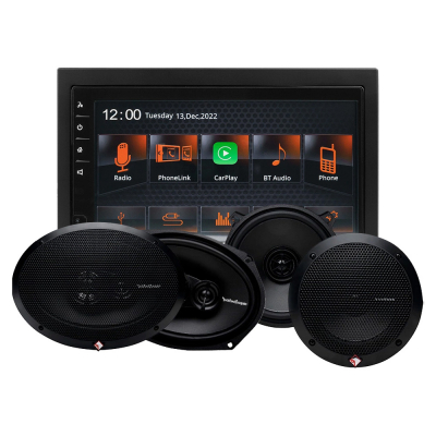 GAS MAX MV240-BT & Rockford Fosgate Prime-Lautsprecher, Car-Audio-Paket