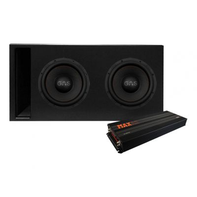 GAS MAX S1-12D1 2x12 Zoll in Competition-Bassreflexgehäuse & MAX A2-2500.1DL, Basspaket