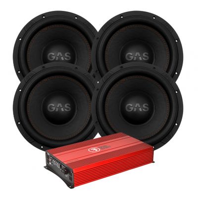 4er-Set GAS MAX S1-12D1 mit Bass Habit SE8000.1D2, Basspaket