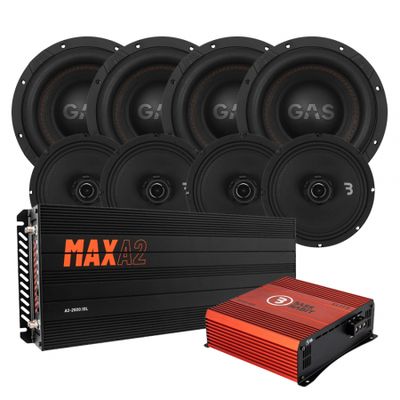 GAS MAX S1-8D1 mit Bass Habit SE200CX, komplettes SPL-Paket für US-Cars
