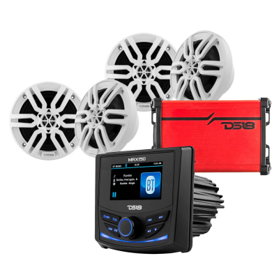DS18 MRX150, maritimer Verstärker und 2 Paare MP6, komplettes Marine-Paket