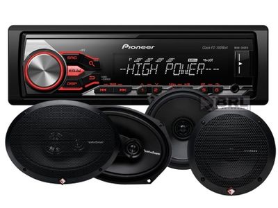 Pioneer MVH-280FD & Rockford Fosgate Prime-Lautsprecher