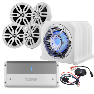 DS18 NXL-10SUBLD & MP6, weißes Marine-Komplettpaket