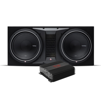 Rockford Fosgate P1-2x12 & Bass Habit Rebel RA1200W, Bass-Paket