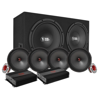 Bass Habit PL212 mit SR200M, SPL-Komplettpaket mit Verstärker