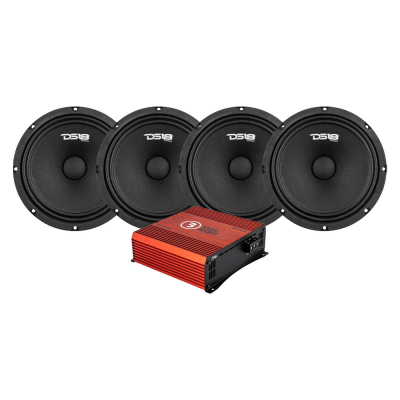 4er-Pack DS18 PRO-GM8.4 & Bass Habit SPL ELITE 225.4DF