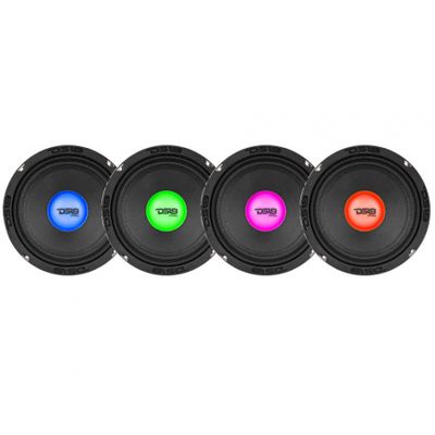 4er-Pack DS18 PRO-X6.4RGBCAP, 6,5-Zoll-Midbass mit RGB-LED-Beleuchtung