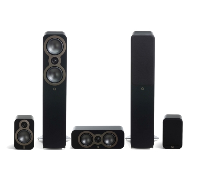 Q Acoustics 3050c 5.0-Lautsprecherpaket mit Center und Surround, schwarz