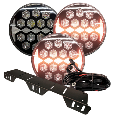 NIZLED Zusatzscheinwerfer-Paket 3er-Pack R140DRL, 140W mit Halterung und Kabelbaum
