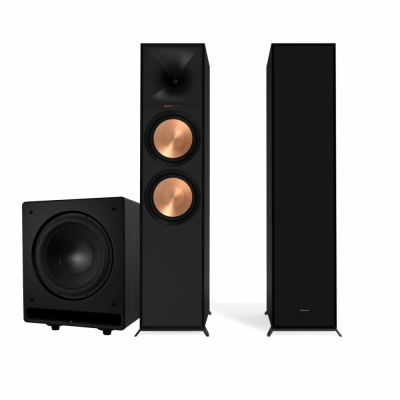 Klipsch R-800F und Dynavoice Challenger CSB-V12, 2.1-Lautsprecherpaket