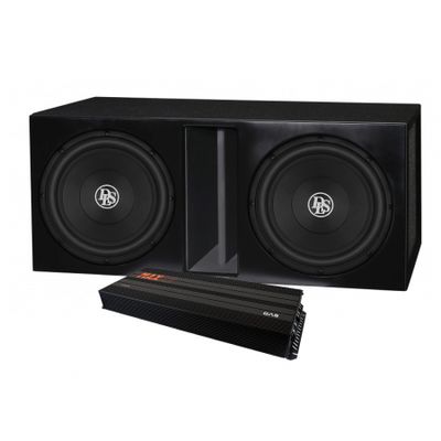2er-Pack DLS RCW12.D2 im Gehäuse mit GAS MAX A2-2500.1DL, Basspaket