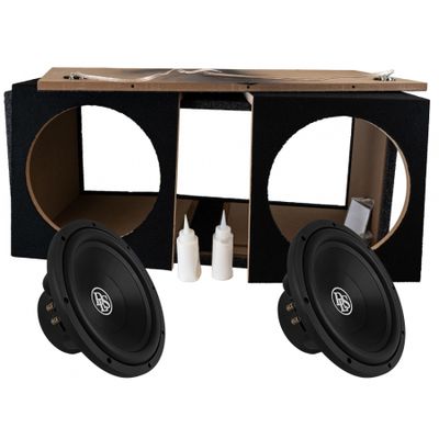 2er-Pack DLS Reference 2x12-Zoll-Subwoofergehäuse mit RCW12.D2, als Bausatz