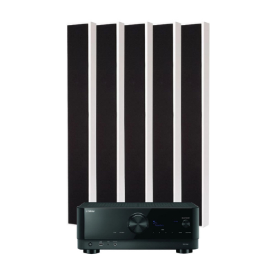 Yamaha RX-V4A & DLS Flatbox Slim XL 5.0 Heimkino-Paket, weiß