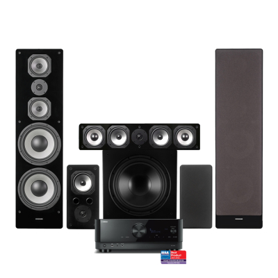 Yamaha RX-V6A & Dynavoice Challenger M-105 5.1 Heimkino-Paket, schwarz