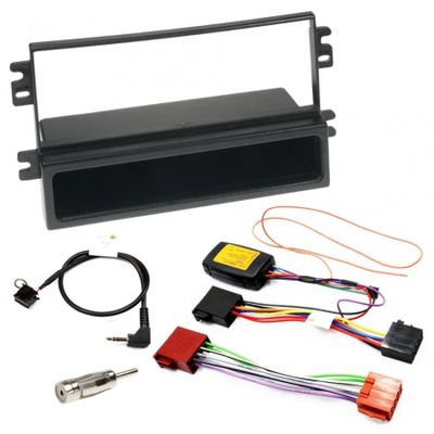 Installationskit Saab 9-3 OG mit AS2, 1-DIN mit Ablagefach (mit Lenkradsteuerung)